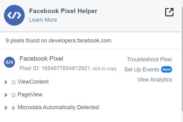 facebook pixel code - pixel helper