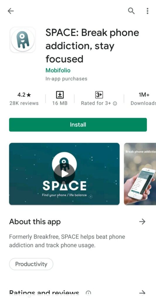 social media addiction - space app