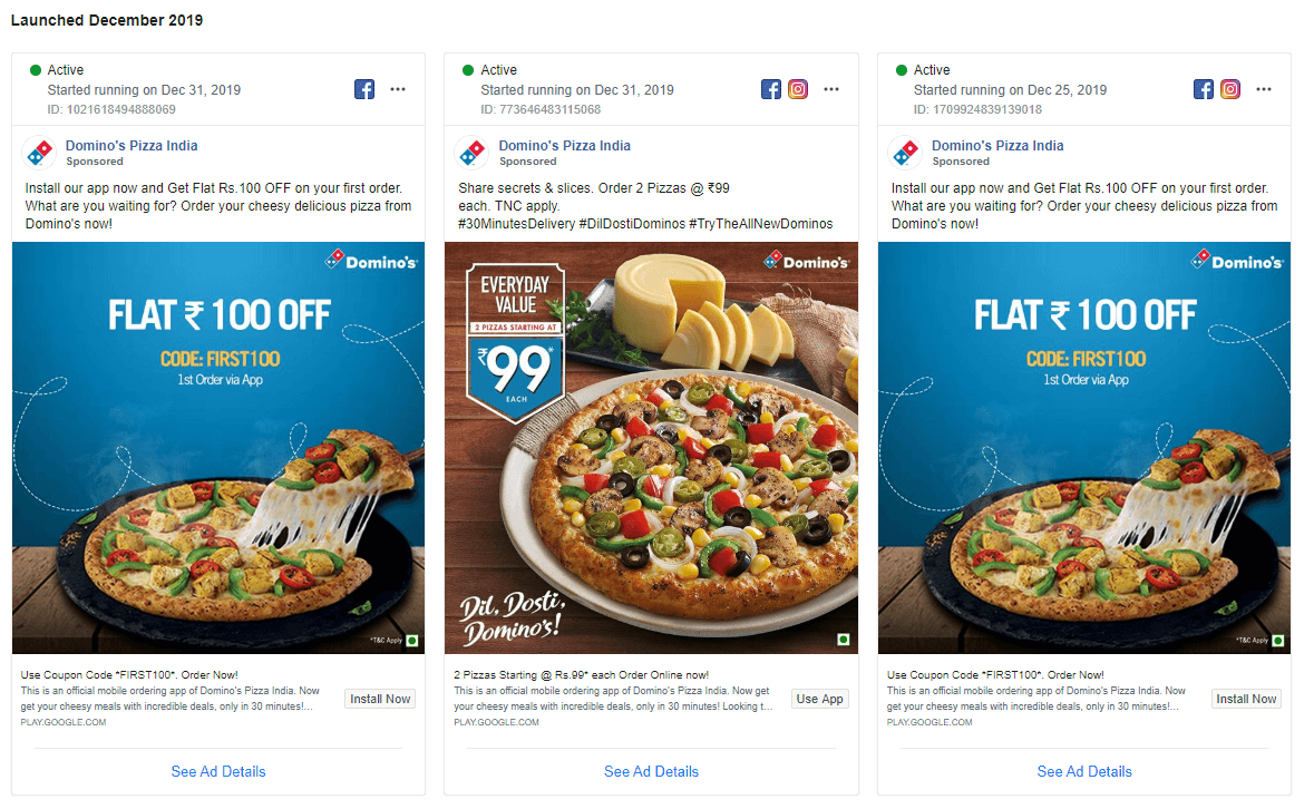Domino's Marketing Strategy-Facebook Ads