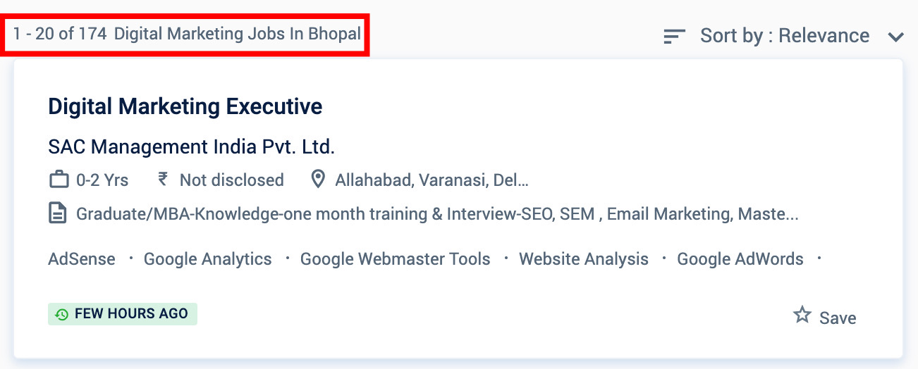 Digital marketing jobs in Bhopal
