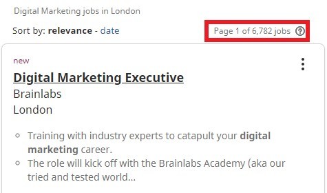 digital marketing courses in london- job statistics