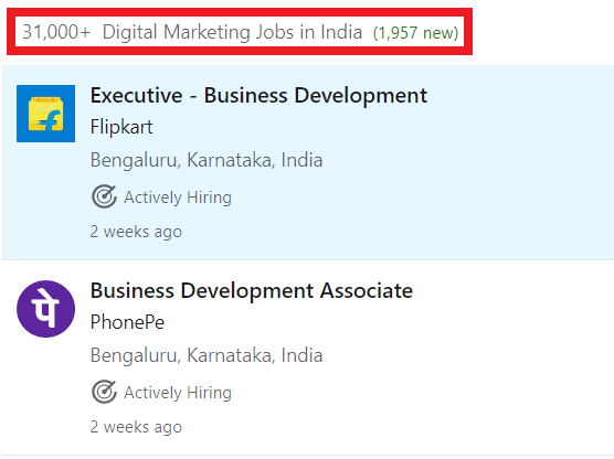 Digital Marketing Courses in Bhutan - Job Statistics