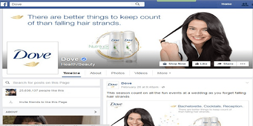 Marketing Strategies of Dove - Social Media Presence - Dove on Facebook