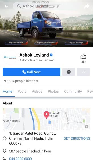 Marketing Strategy of Ashok Leyland - A Case Study - Social Media - Facebook