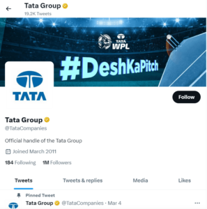 Tata Group Marketing Strategy Case Study- Social Media Presence- Twitter | IIDE