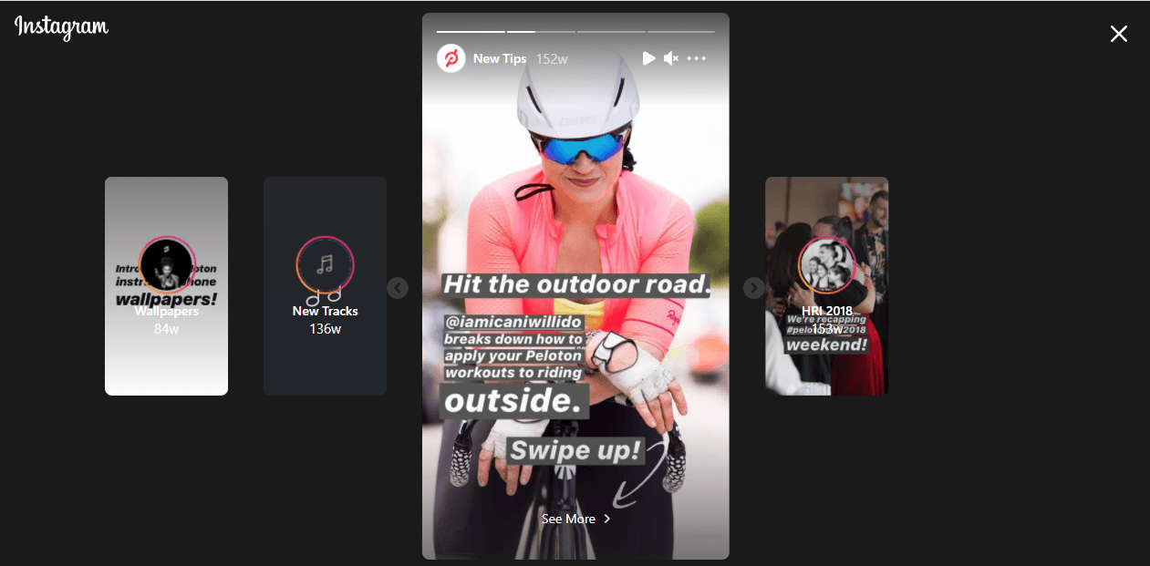 Marketing Strategy of Peloton - Peloton's Instagram Stories