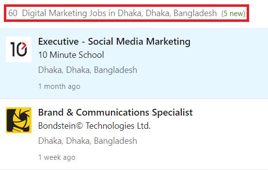 Digital Marketing Courses in Dhaka - Job Statistics