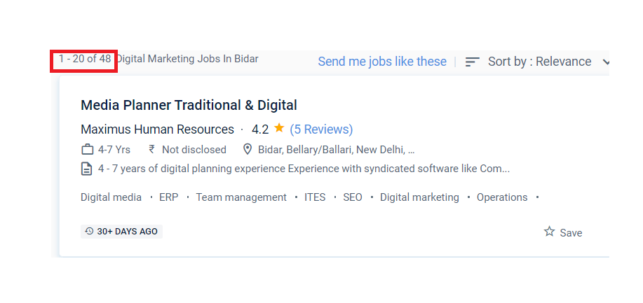 Digital marketing courses in Bidar - Job Statistics