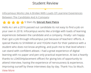 wordpress courses in bangalore - info campus student reviews