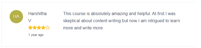 Content Writing Courses in bangalore - Online Idea Lab Student Review