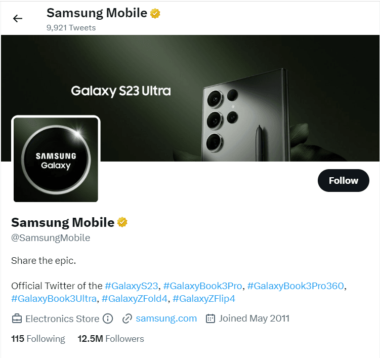 Detailed Marketing Strategy of Samsung - Samsung Mobile's Twitter