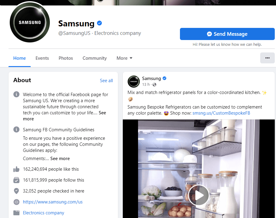 Detailed Marketing Strategy of Samsung - Samsung's Facebook