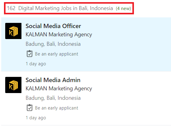 Digital Marketing Courses in Bali - Job Statistics