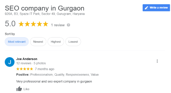 SEO Agencies in Gurgaon - SEO Agency Gurgaon Client Review