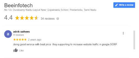 SEO Companies in Coimbatore - BeeInfo Tech Client Review