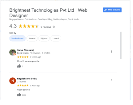 SEO Companies in Coimbatore - Brightnest Client Review