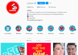 Jollibee Instagram - Marketing Strategy of Jollibee | IIDE