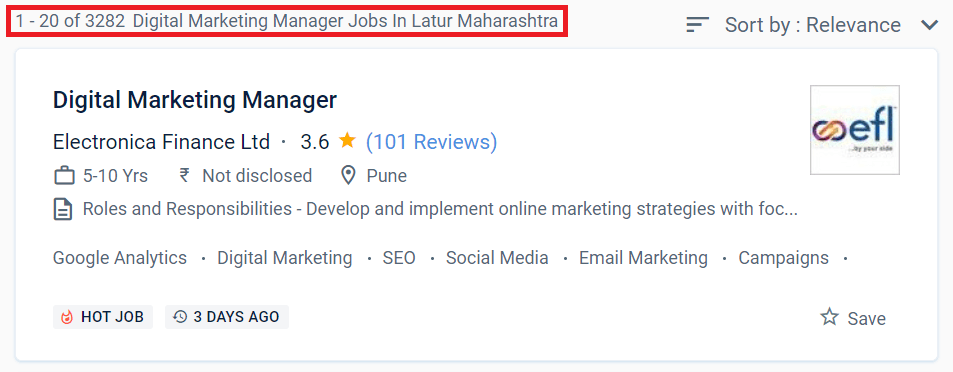 Digital Marketing Courses in Latur - Job Statistics