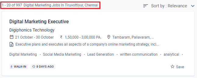 Digital Marketing Courses in Tiruvottiyur - Naukri.com Job Opportunities