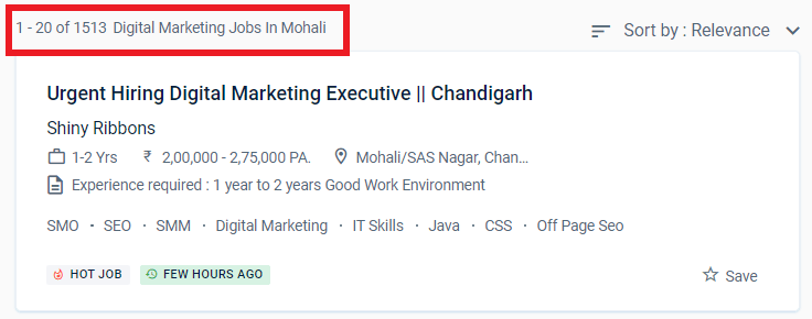 digital marketing courses in mohali - job statistic