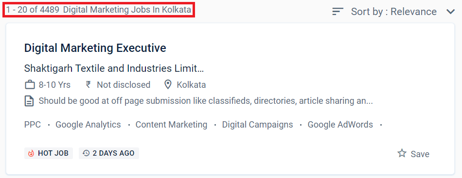 Digital Marketing Courses in Kultali - Job Statistics