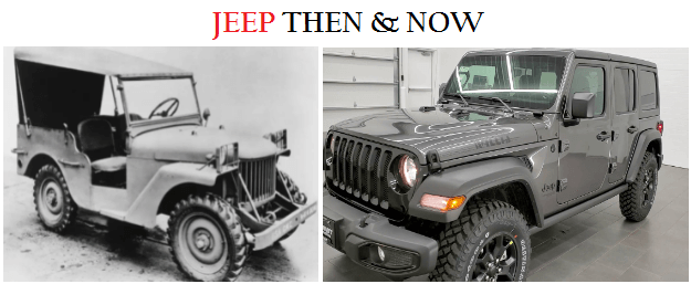 SWOT Analysis of Jeep - Image of The First Jeep 1940’s Willys Quad & 2021 Wrangler Willys