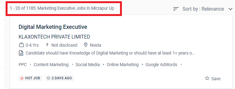 digital marketing courses in mirzapur - job statistic