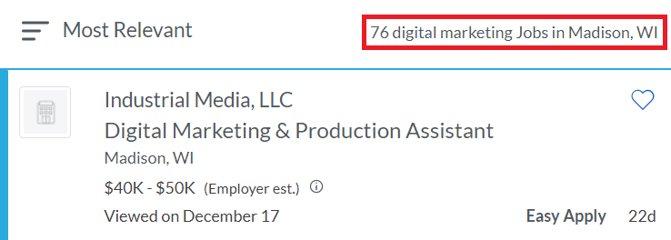 Digital Marketing Courses in Madison - Job Statistics