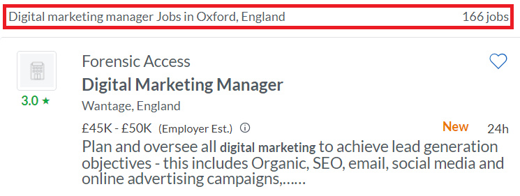 Digital Marketing Courses in Oxford - Job Statistics