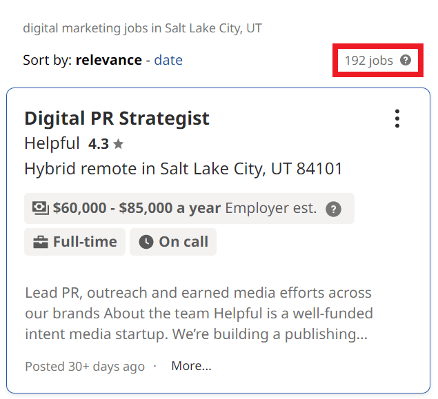 Digital Marketing Courses in Salt Lake City - Job Statistics