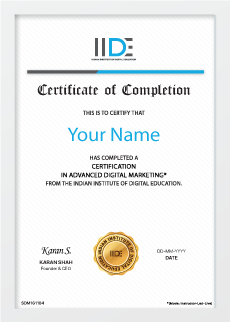 Online Digital Marketing Training Certificate