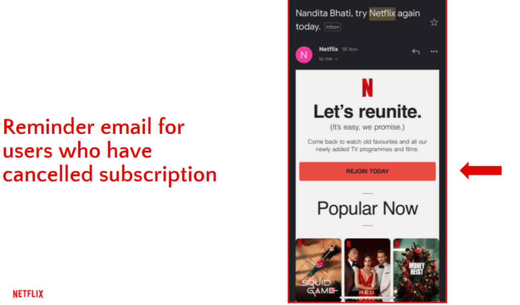 Reminder Email - Marketing Strategy of Netflix - IIDE