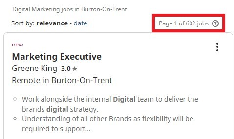 Digital Marketing Courses in Burton Upon Trent - Job Statistics