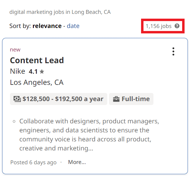 Digital Marketing Courses in Long Beach - Job Statistics
