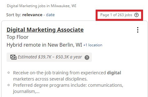 Digital Marketing Courses in Milwaukee - Job Statistics