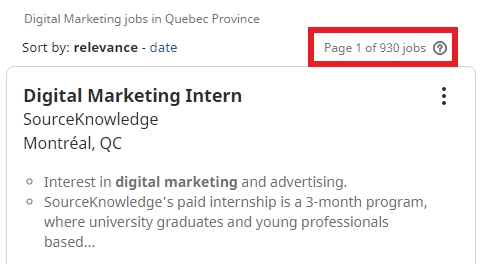 Digital Marketing Courses in Quebec - Job Statistics