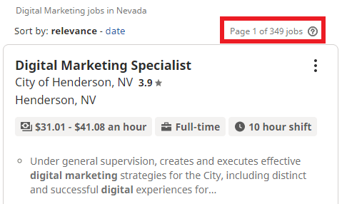 Digital Marketing Courses in Reno - Job Statistics