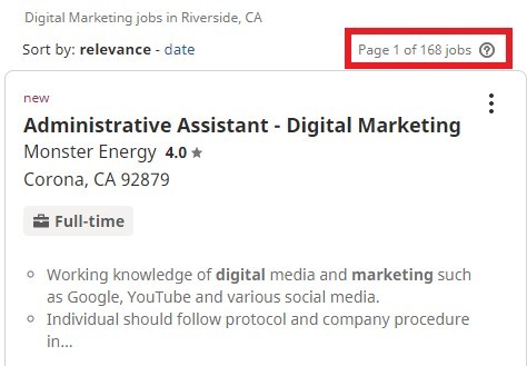 Digital Marketing Courses in Riverside - Job Statistics