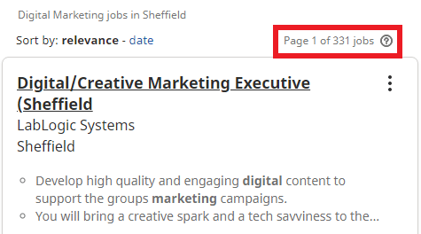 Digital Marketing Courses in Sheffield - Job Statistics