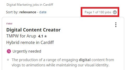 Digital marketing courses in Cardiff- Job Statistics