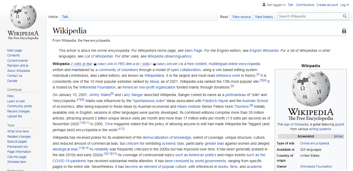 SWOT Analysis of Wikipedia - About Wikipedia Page