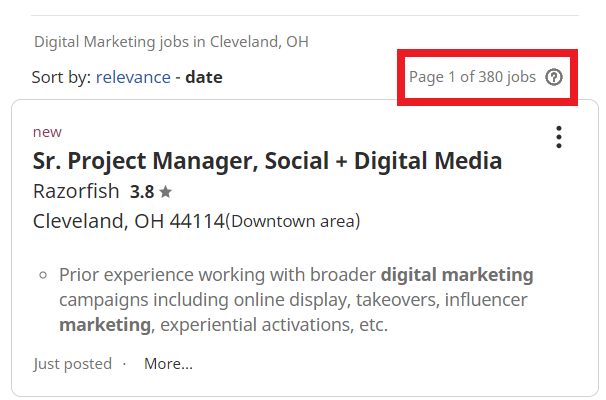 digital marketing courses in cleveland - job statistic