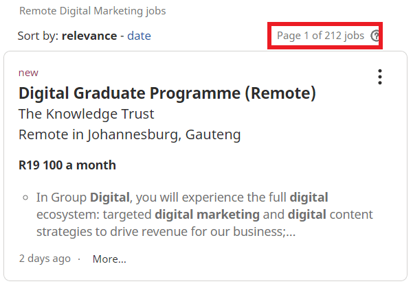 digital marketing courses in mokopane - job statistic