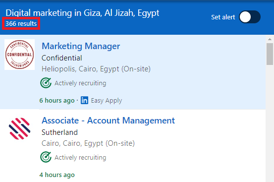 Digital Marketing Courses in Giza - Job Statistics