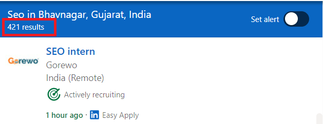 SEO Courses in Bhavnagar- Job Statistics