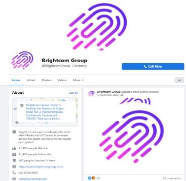Marketing Strategy of Brightcom Group - Facebook