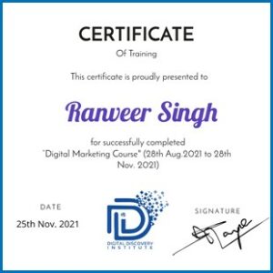 Digital Marketing Courses in Chandigarh -DDI CERTIFICATE 1