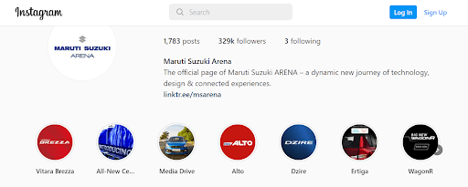 Marketing Strategy of Maruti Suzuki - Instagram