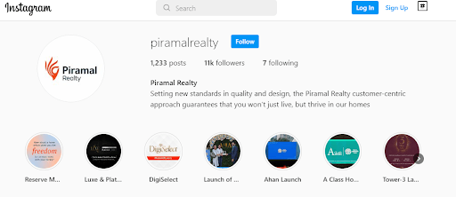 Marketing Stratedy of Piramal Enterprises - Instagram