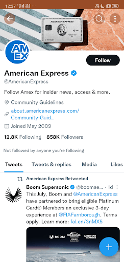 Marketing Strategy Of American Express Bank - Twitter